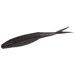 Zoom Super Fluke Jr 4'' Black Red Glitter 10pk