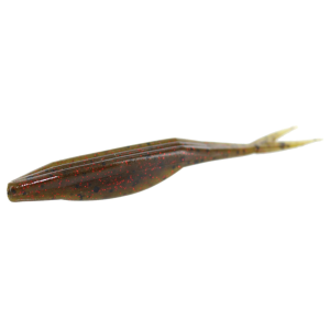 Zoom Super Fluke Jr 4'' Green Pumpkin Red 10pk
