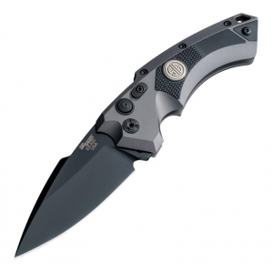 Hogue Six EX-A05 Tactical Automatic Folder Knife 3 1/2" Blade Black and Grey