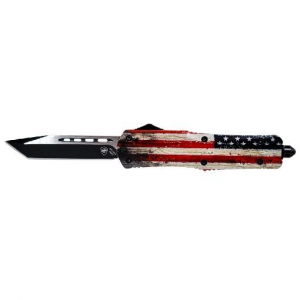 Templar Knife Large Knife 3-1/2" Tanto Blade Wood US Flag
