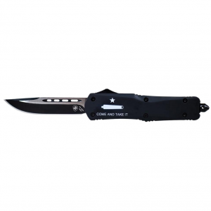 Templar Knife Large Come And Take It OTF Knife 3-1/2" Drop Point Blade Black