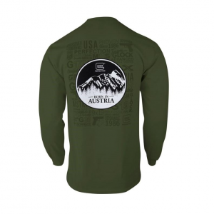 Glock Born in Austria Long Sleeve Shirt Military Green XL