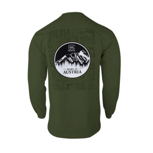 Glock Born in Austria Long Sleeve Shirt Military Green 3XL