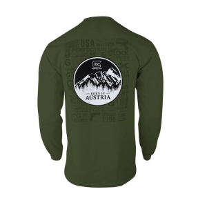 Glock Glock Born in Austria Long Sleeve Shirt Military Green 3XL - $22.99 at Natchez Shooting & Outdoors