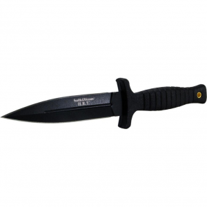 Smith & Wesson H.R.T. False Edge Fixed Knife 4-7/10" Dagger Blade Black