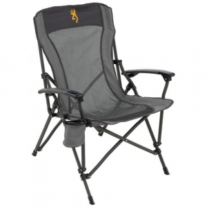 Browning Fireside Gold Buckmark Chair Charcoal/Gray