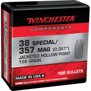 Winchester Winchester JHP Bullets 38 SPL/357 MAG .357" 158gr 100/ct - $22.99 at Natchez Shooting & Outdoors