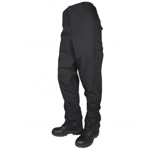 Tru-Spec BDU Basic Pants - 6.5oz. 65/35 Polyester Cotton Rip-Stop Zip Fly Closure Black Small