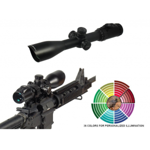 Leapers UTG AccuShot SWAT IE Rifle Scope - 3-12x44mm AO 36-Color Mil-Dot Reticle 34-8.4' FOV 3.3-2.8" ER Matte