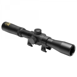 NcStar 4x20mm Compact Air Rifle Scope with 3/8" DT Rings / Blue Lens