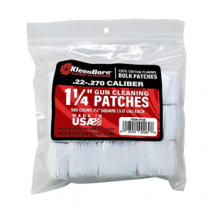 KleenBore 1 1/4" Bore Cleaning Patches .22-.270 Cal .410-20 ga 500/ct