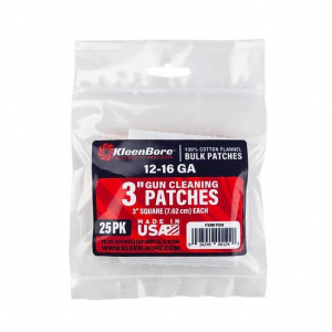KleenBore Cotton Patches 3? Square 12-16 ga 25/ct