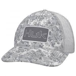 Huk Fin Flats Camo Trucker Hat Moss
