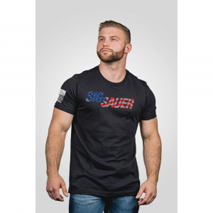 Nine Line Sig Sauer USA Flag Short Sleeve Shirt Black XL