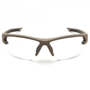 Pyramex Venture Gear Semtex 2.0 Shooting Glasses Tan Frame with Clear Anti-Fog Lens