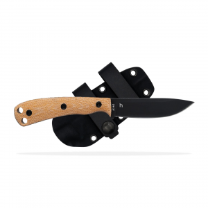 Shield Arms Ascent Fixed Knife 3-3/5" Black Drop Point Blade Brown