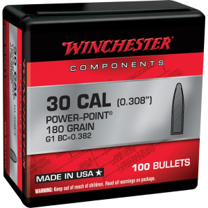 Winchester Rifle Bullets .30 Cal .308" 180 gr JFN 100/ct