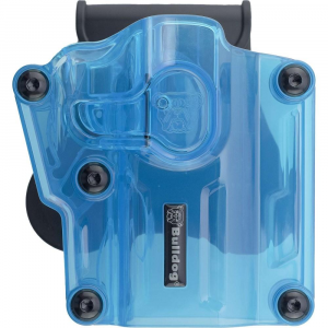 Bulldog Max Multi-Fit Polymer Holster w/ Paddle-Transparent Blue RH