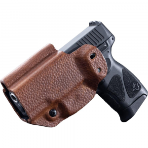 Mission First Tactical Leather Hybrid IWB/OWB Holster for Taurus PT111/G2/G2C/G2S/G3c Brown Ambi