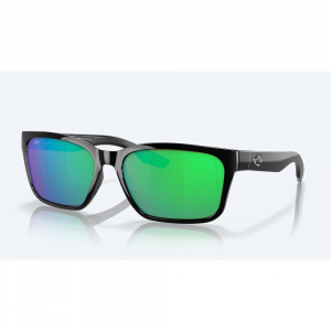 Costa Beach Life Series Palmas Sunglasses Black Frame 580G Polarized Green Mirror Lens