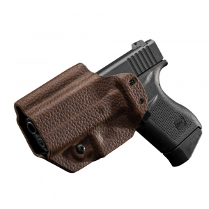Mission First Tactical Leather Hybrid IWB/OWB Holster for Glock 43/43x Brown Ambi