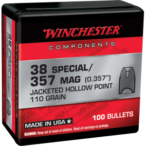 Winchester Winchester JHP Bullets 38 SPL/357 MAG .357" 110gr 100/ct - $21.99 at Natchez Shooting & Outdoors