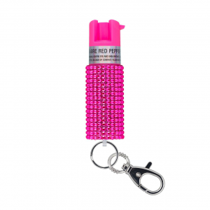 Sabre Jeweled Pepper Spray with Key Ring Pink