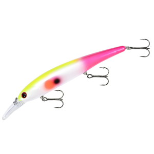 Bandit Walleye Shallow Jerkbait 4-3/4" 5/8 oz White Yellow/Pink Tail