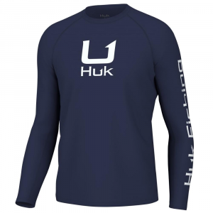 Huk Icon Crew Long Sleeve Shirt Naval Academy S