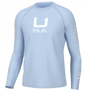 Huk Icon Crew Long Sleeve Shirt Ice Water S