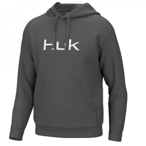 Huk Huk'd Up Logo Long Sleeve Hoodie Volcanic Ash L