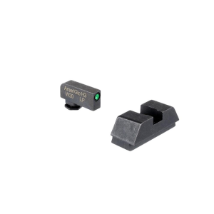Ameriglo Ameriglo Optics Compatible Tritium Handgun Sight Set for Glock Flat Black .295? Rear 1L Tall Green with Black .220? Front - $54.99 at Natchez Shooting & Outdoors