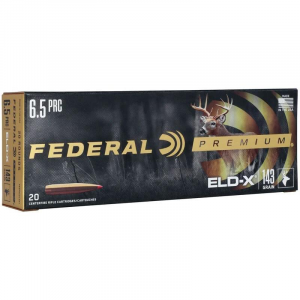 Federal Premium ELD-X Rifle Ammunition 6.5 PRC 143gr PT 2900 fps 20/ct