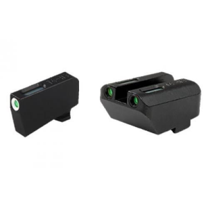 Truglo TFX Tritium/Fiber-Optic Day/Night Sight Set (Suppressor Height) fits Glock 20, 21, 25, 28, 29, 30, 31, 32, 37, 40, and 41 - White Outline Front