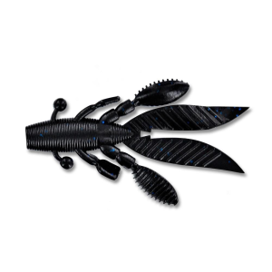 Yamamoto 4.5'' Flappin' Hog Black w/Lg Blue Flake 5pk