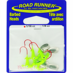 Road Runner Orig Barbed Head 1/16oz Chartreuse 4pk