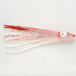 P-Line Sunrise Squid 4.5'' Clear Glow Red Spatterback