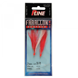 P-Line Farallon Feather 2 hk 3/0 Red/White