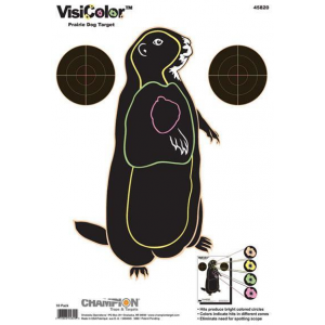 Champion VisiColor High-Visibility Paper Targets Prairie Dog, 11" X 16", 10/Pack