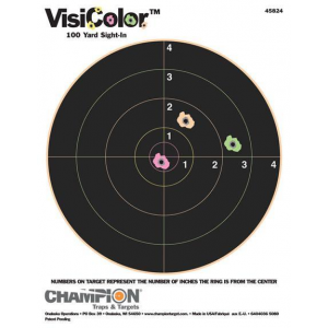 Champion VisiColor High-Visibility Paper Targets 8" Bull, 8.5" X 11", 10/Pack