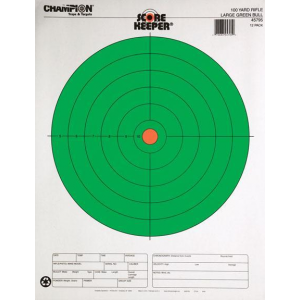 Champion Scorekeeper Targets Fluorescent Orange & Green Bull - 100 yd. Rifle, 12/Pack