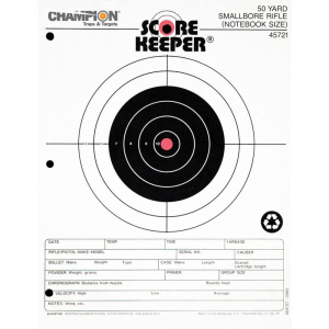 Champion Scorekeeper Targets Fluorescent Orange Bull 50 yd. Small Bore Notebook 12/ct
