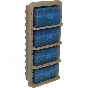 MTM ARRS Ammo Rack with 4 RS-50-24 Ammo Boxes Clear Blue and Dark Earth