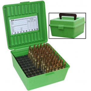 MTM Deluxe R-100 MAG Series Rifle Ammo Box 100 Rounds Green