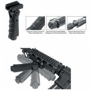 Leapers Ergonomic Ambidextrous 5-position Foldable Foregrip - Black
