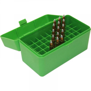 MTM Case-Gard R-50 Series Rifle Ammo Box .223/.270 WSSM/.460/.500 S&W 50 Rounds Green