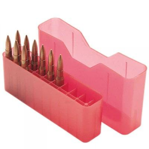 MTM J-20 Slip Top Ammo Box for WSM 45-70 to 30-30 20 Rounds Clear Red