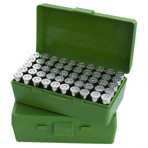 MTM Case Guard P-50 Series Handgun Ammo Box .38/.357 50 Rounds Green