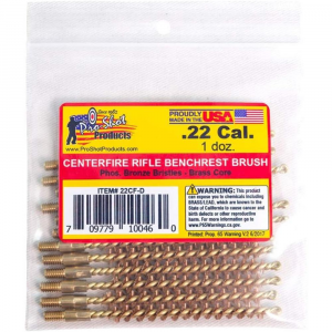 Pro-Shot Benchrest Phosphorus Bronze Rifle Cleaning Brushes (8/32 Thread) - .22 cal Centerfire 12/pk