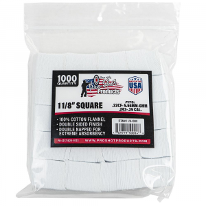 Pro-Shot 1 1/8" Square 100% Cotton Patches 1000/ct